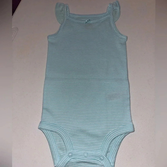 NWOT CARTER'S BABY GIRL 4 CAP SLEEVE BODYSUITS MULTIPLE PATTERNS 3M, 9M, 12M - Picture 2 of 12